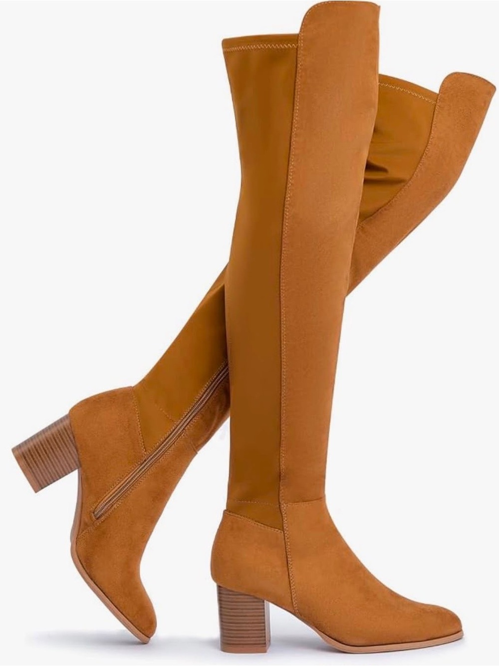 Tall Women's Knee-High Boots in Tan